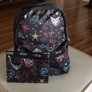 LeSportSac Backpack with matching pouch.